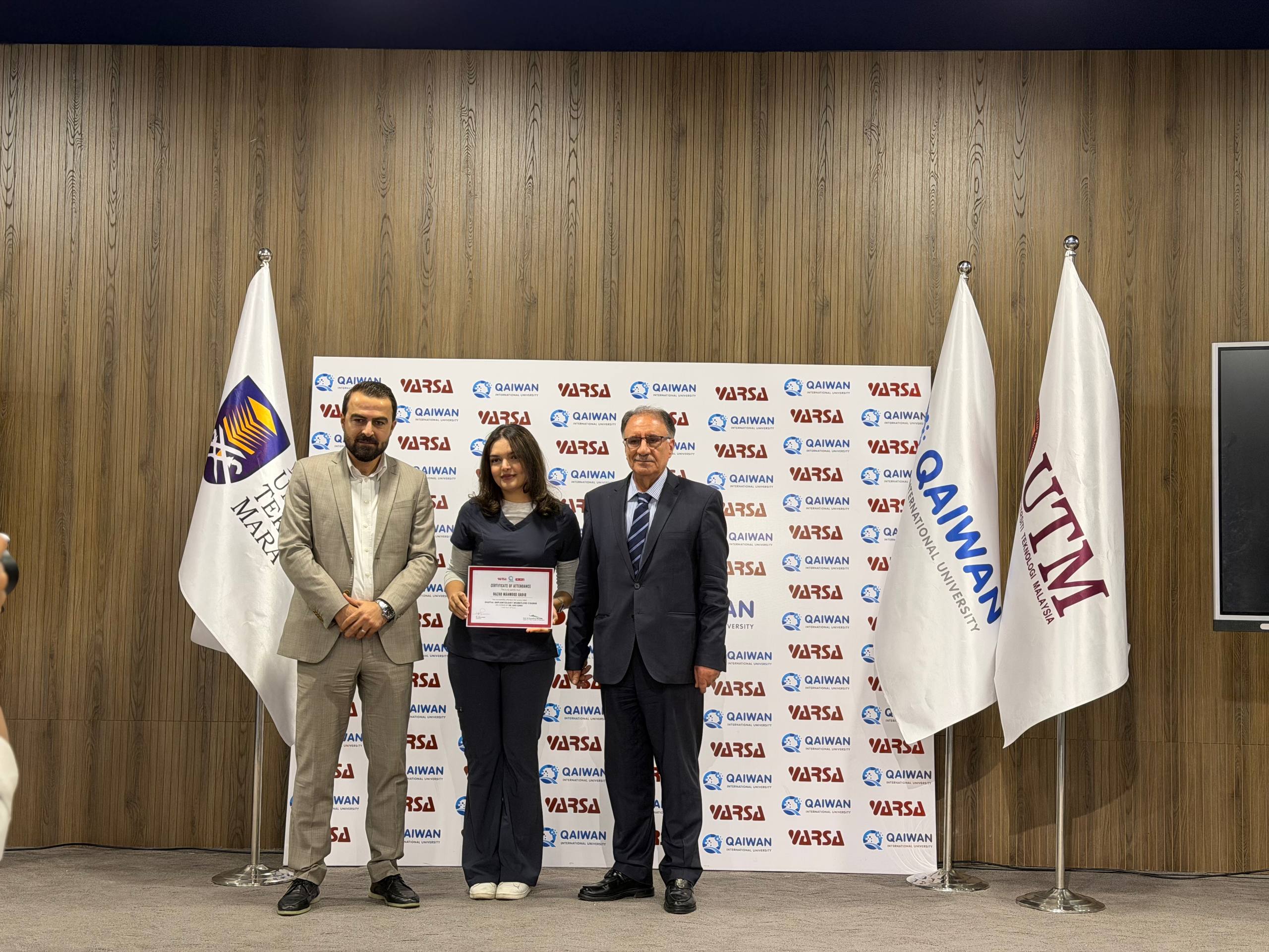 QIU Dentistry Students Receive Certificates of Participation in Dental Implantology Course